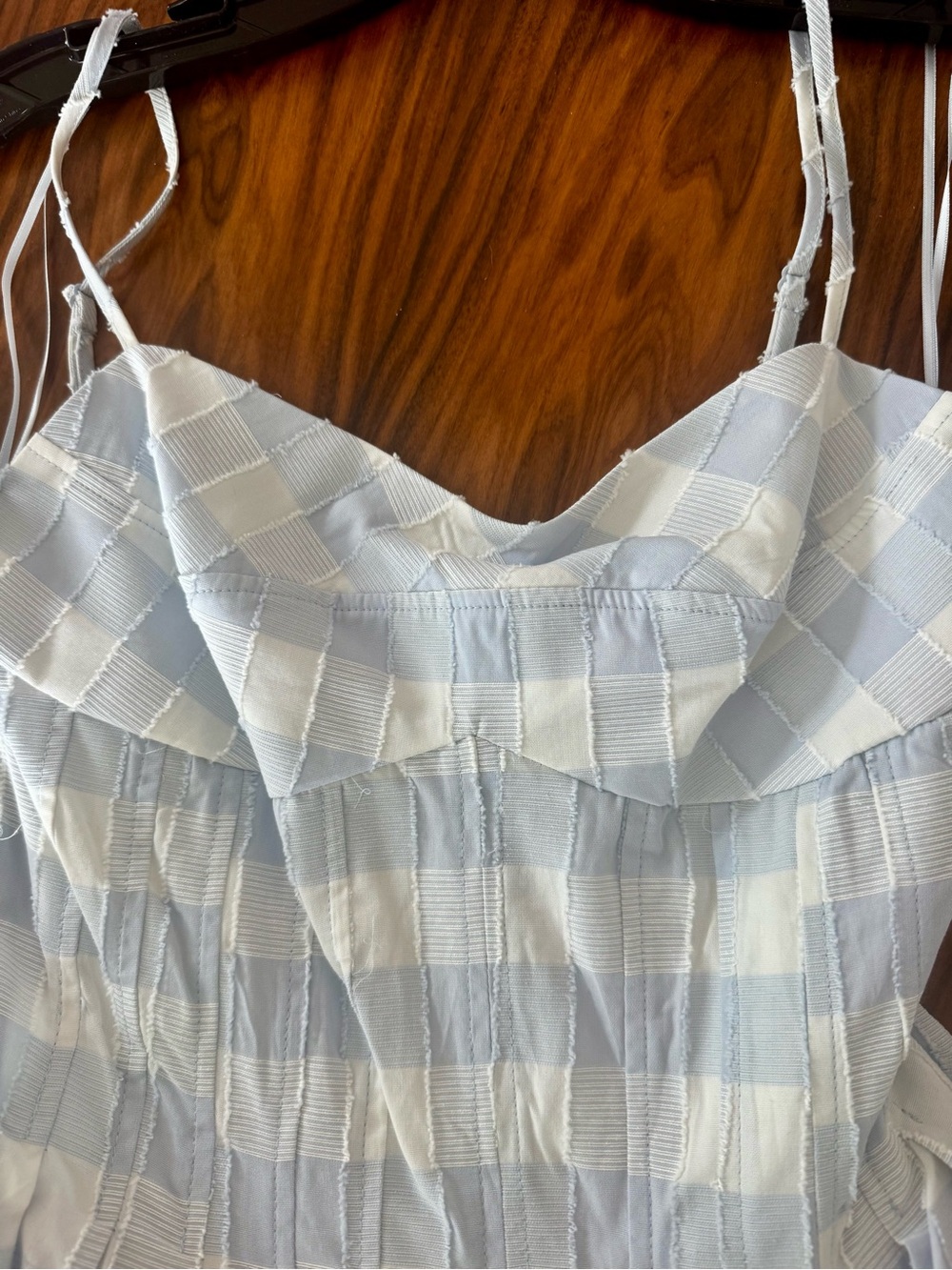 NWT SIMKHAI Periwinkle Sky Multi Gingham Midi Dress | Size 2 | $545 Retail - Picture 4 of 7